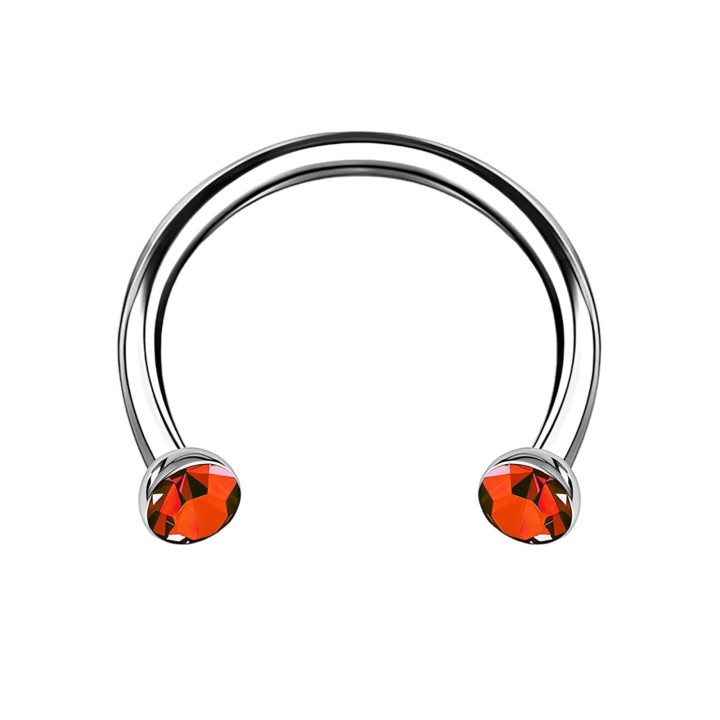 Helix Hoop Circular Barbell Piercing Earring Cartilage Ear Piercing - Red / 16G / 08 mm