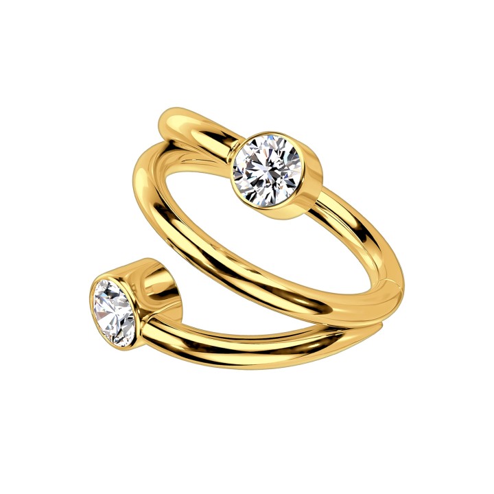 Piercing Jewelry Cartilage Hoop Earlobe Nostril Rook Earring - Gold / 16G / 08 mm