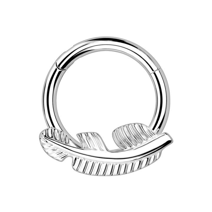 Piercing Hoop Daith Earring Nose Septum Ring - Silver / 16G / 08 mm