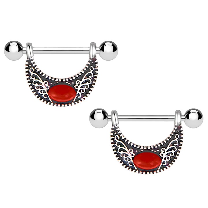 Nipple Barbell Piercing Bar Adult Fetish Breast Piercing - Silver