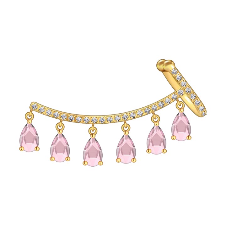 Conch Hoop Wrap Around Jewelry Helix Clip Clip-On Jacket - Pink