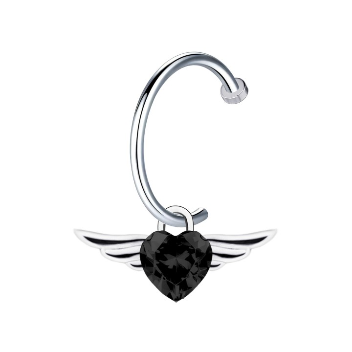 Non-Piercing Fake Piercing Labret Lip Fashion Chic Hugger - Silver / 18G / 10 mm