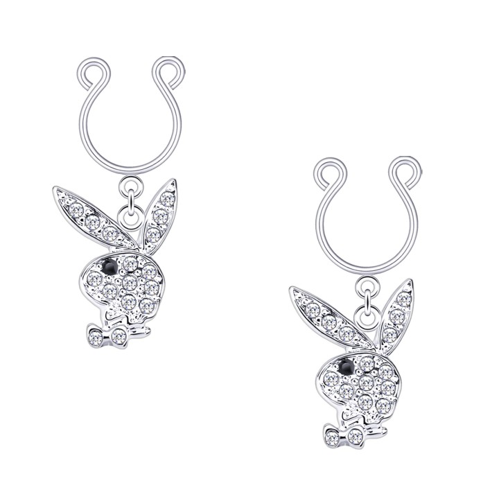 Nipple Jewelry Clamps Fetish Faux Piercing Adult Jewelry - Silver