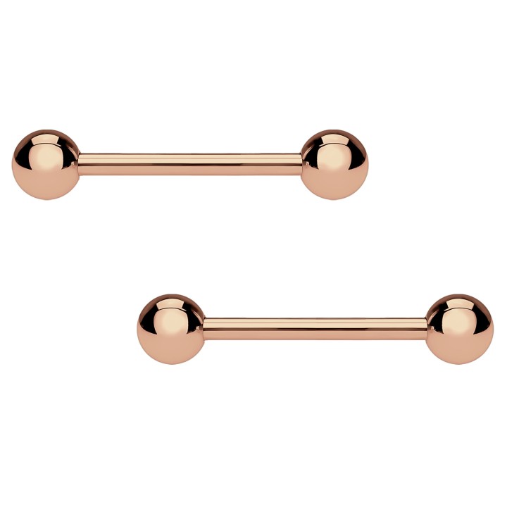 BDSM Erotic Nipple Decor Piercing Intimate Bar - Rose Gold / 16 mm