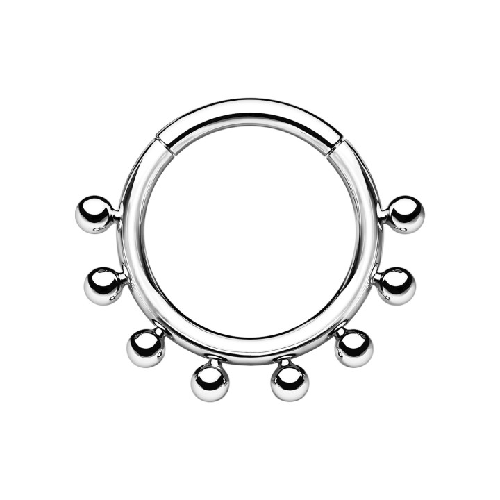 Daith Hoop Nose Piercing Septum Clicker Jewelry Ring - Silver / 16G / 10 mm