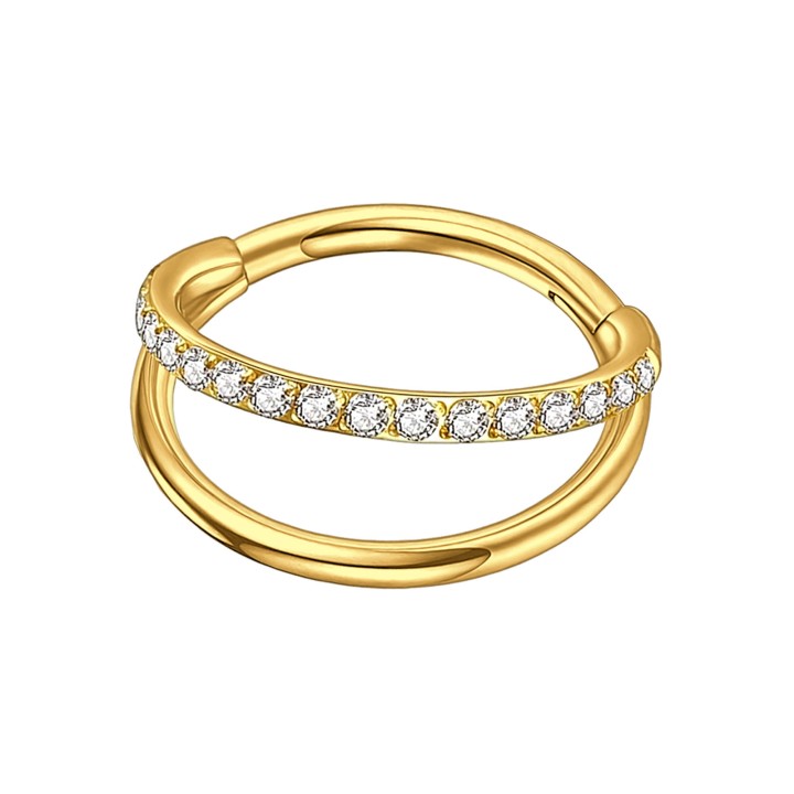 Helix Conch Huggie Tragus Piercing Ear Jewelry - Gold / 16G / 10 mm