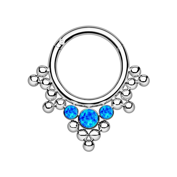 Daith Hoop Septum Earring Piercing Nose Clicker - Silver / 16G / 08 mm