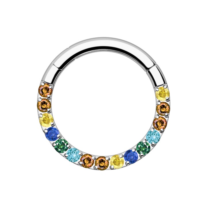 Daith Jewelry Septum Clicker Piercing Ring Nose Hoop - Silver / 16G / 08 mm