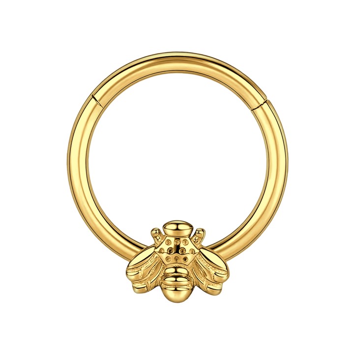 Daith Hoop Piercing Jewelry Nose Clicker Septum Ring Piercing - Gold / 16G / 10 mm