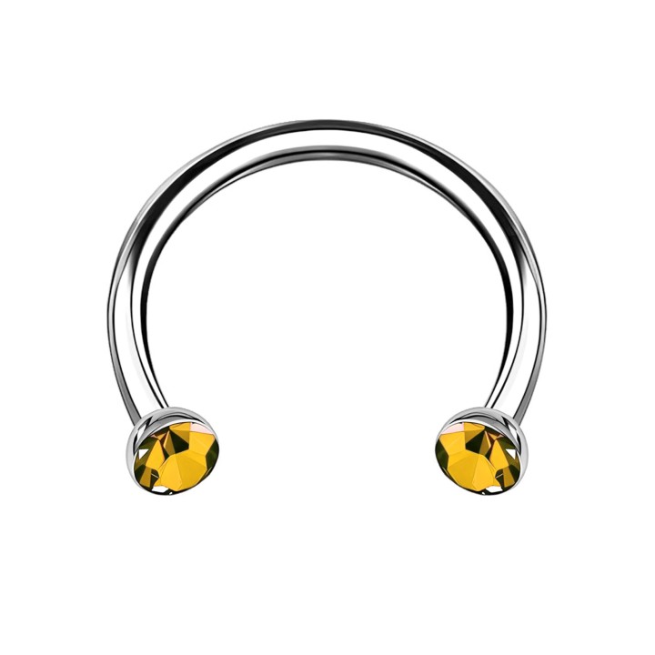Piercing Septum Jewelry Circular Barbell Eyebrow Daith Hoop - Yellow / 16G / 10 mm