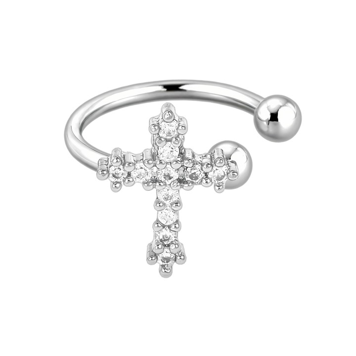 Dainty Hoop No Piercing Wrap Helix Clip Fake Piercing Cuff Cartilage Jewelry - Silver