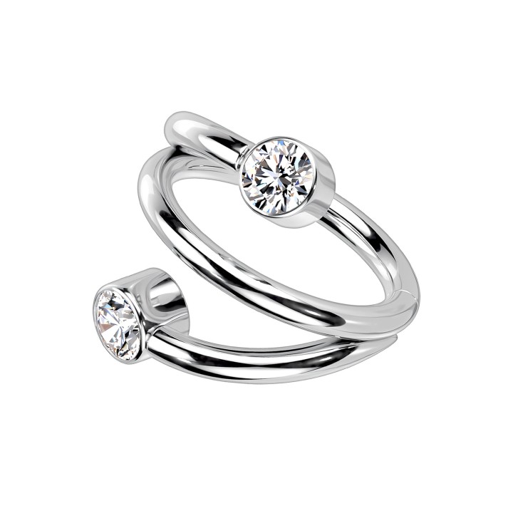 Ear Huggie Tragus Piercing Jewelry Conch Clicker Nose Ring - Silver / 16G / 10 mm