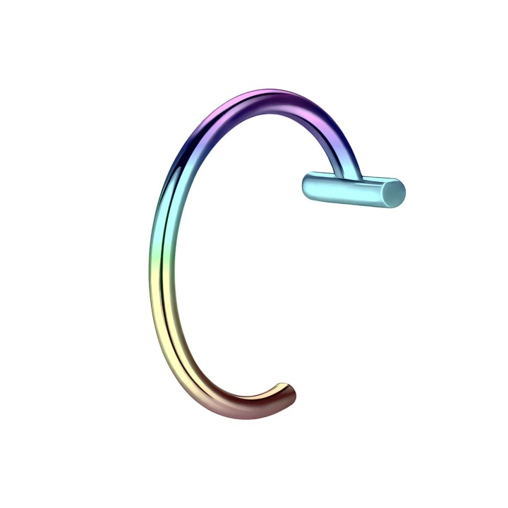Lip Accessory Faux Non-Piercing Labret Piercing Minimalist - Rainbow / 18G / 10 mm