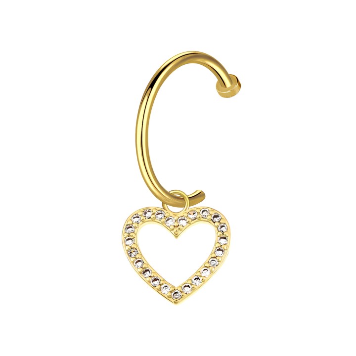 No Piercing Jewelry Clip-On Lip Decoration Minimalist Faux Cuff - Gold / 18G / 10 mm