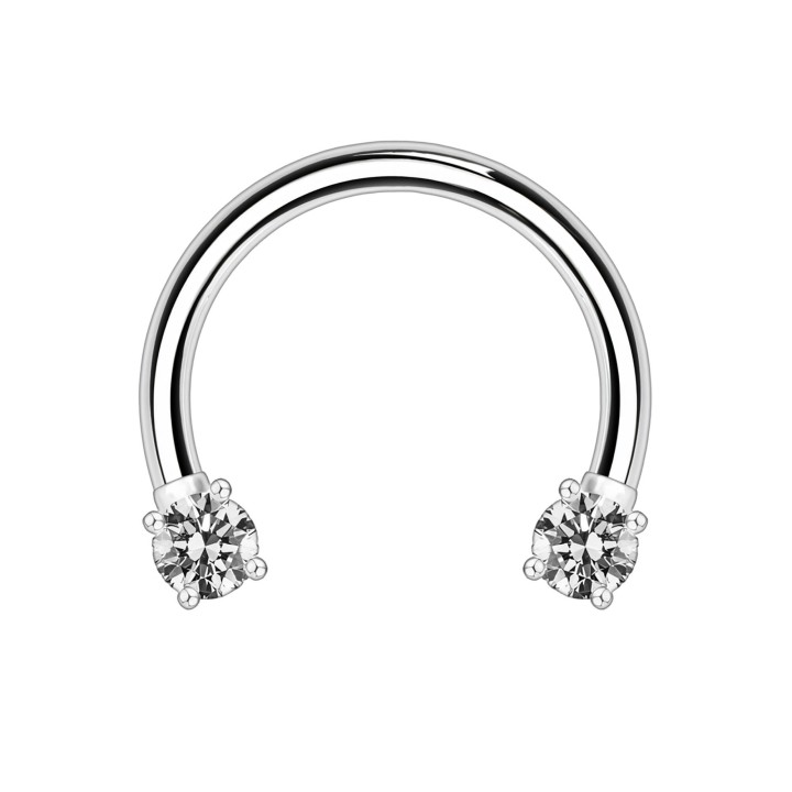 Eyebrow Piercing Nose Ring Horseshoe Hoop Circular Barbel Jewelry Daith Hoop - Silver / 16G / 10 mm