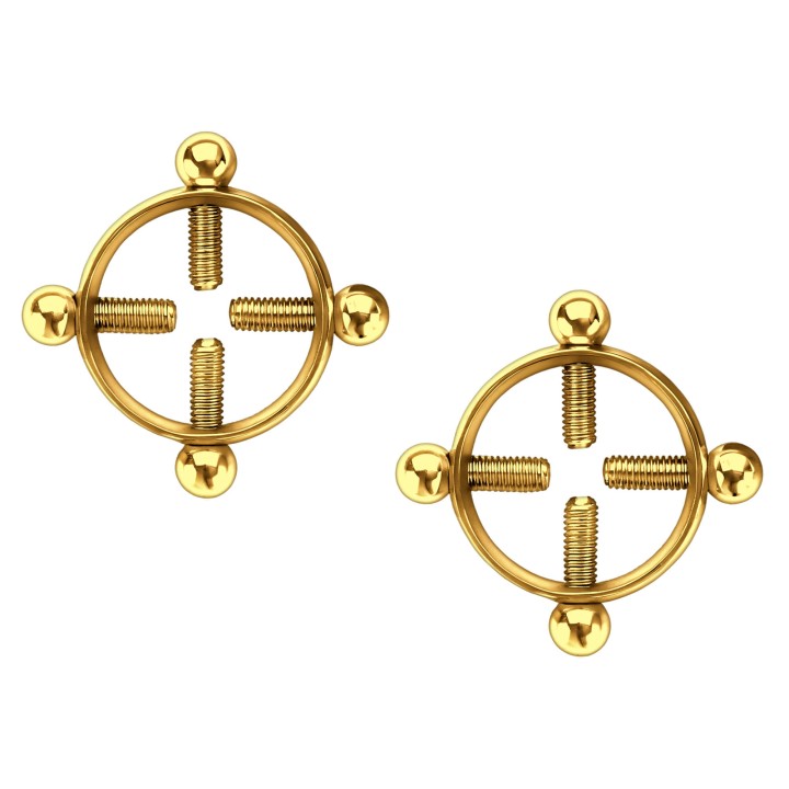 Nipple Jewelry Weights Adjustable Set Breast Piercing No Clips - Gold