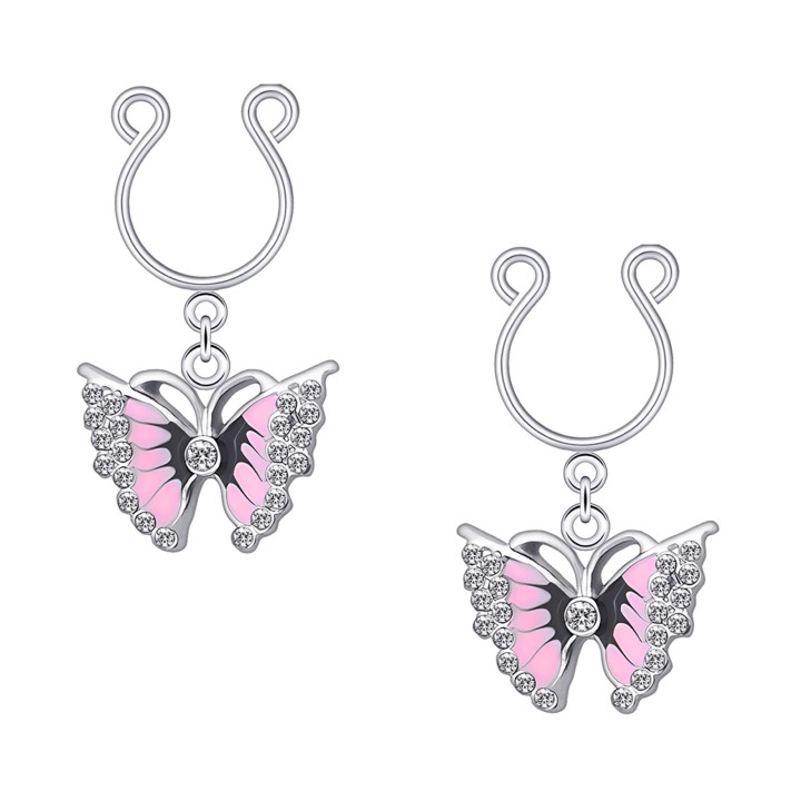 Fake Piercing Weights Fetish Sexy Clamps - Silver