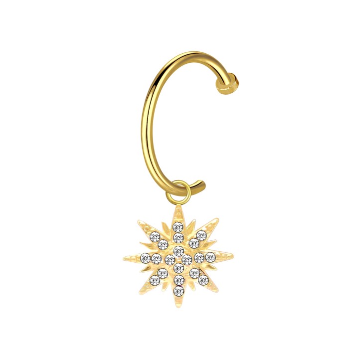 Fake Hugger Labret Piercing Simple Jewelry - Gold / 18G / 10 mm