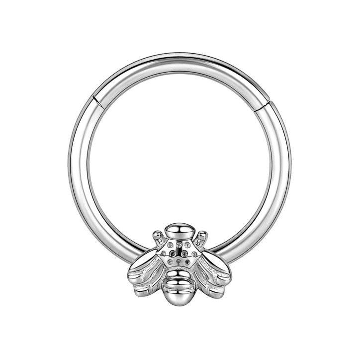 Septum Earring Daith Hoop Nose Jewelry Piercing Ring Clicker - Silver / 16G / 10 mm