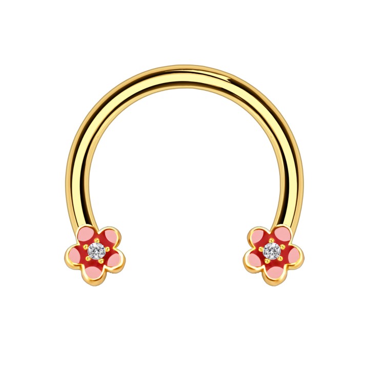 Helix Hoop Tragus Piercing Earring Conch Circular Barbell - Gold / 16G / 10 mm