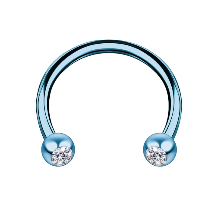 Circular Barbell Helix Hoop Tragus Piercing Cartilage Earring - Blue / 16G / 08 mm