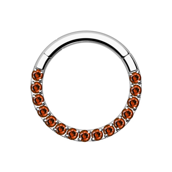 Septum Piercing Nose Clicker Daith Hoop Jewelry Ring - Silver / 16G / 08 mm