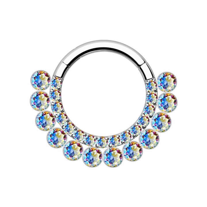 Septum Hoop Nose Piercing Ring Daith Jewelry Earring - Silver / 16G / 08 mm