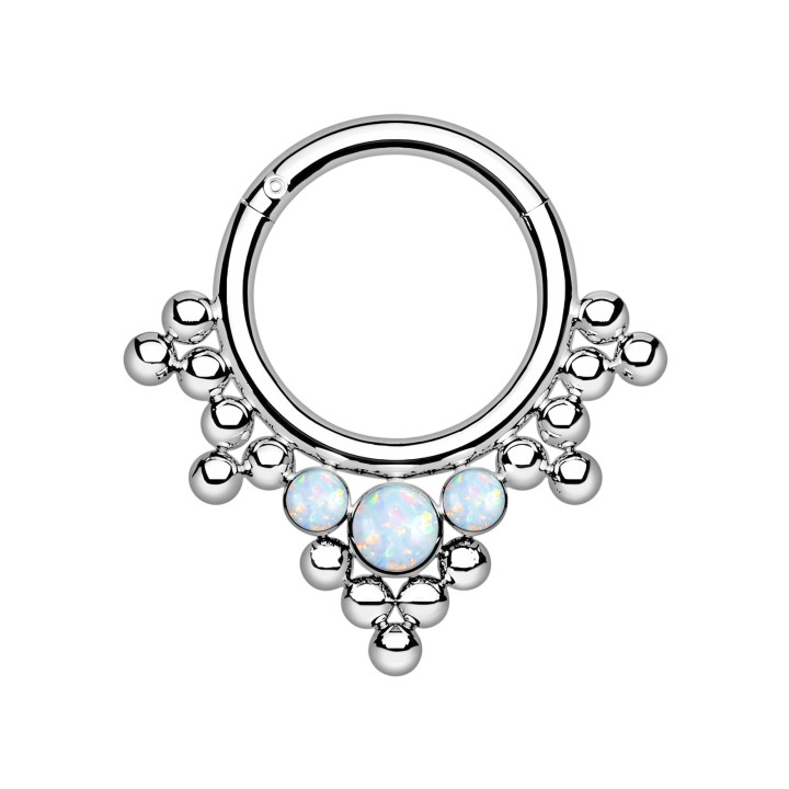 Daith Clicker Septum Ring Nose Jewelry Piercing Hoop - Silver / 16G / 08 mm