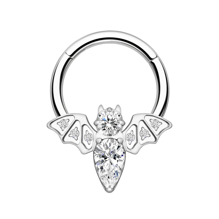 Daith Earring Septum Jewelry Piercing Clicker Nose Hoop - Silver / 16G / 10 mm