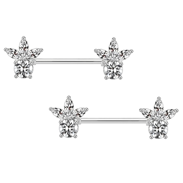 Barbell BDSM Erotic Decor Breast Piercing Piercing - Silver