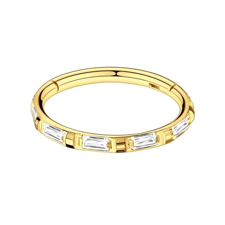 Piercing Jewelry Earlobe Rook Cartilage Huggie - Gold / 16G / 08 mm