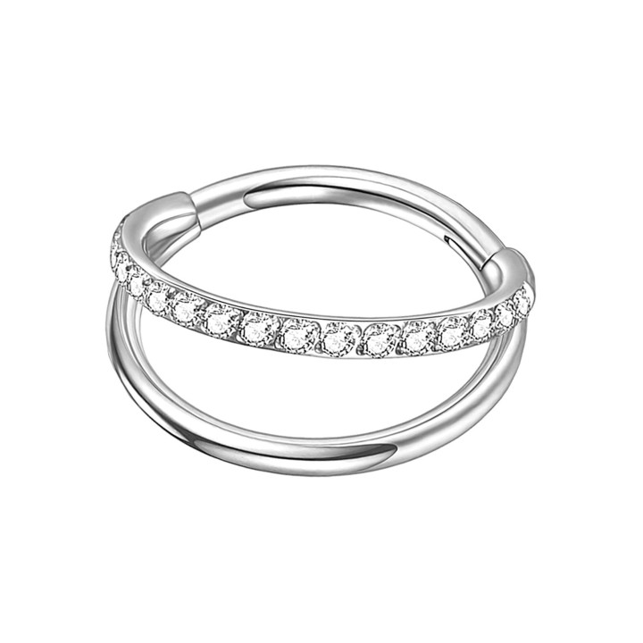 Earlobe Huggie Tragus Nostril Piercing Rook Earring - Silver / 16G / 10 mm