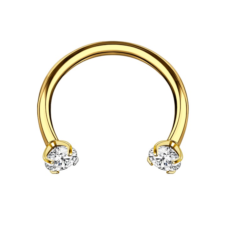 Conch Daith Hoop Piercing Circular Barbell Earring Septum Jewelry - Gold / 16G / 08 mm