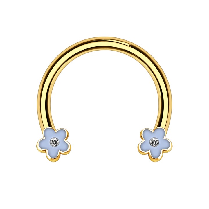 Daith Hoop Circular Barbell Horseshoe Piercing Eyebrow Piercing Nose Ring - Gold / 16G / 10 mm