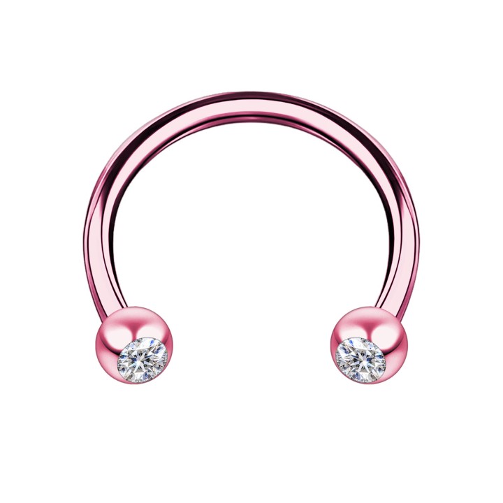 Conch Circular Barbell Earring Rook Helix Hoop - Pink / 16G / 08 mm