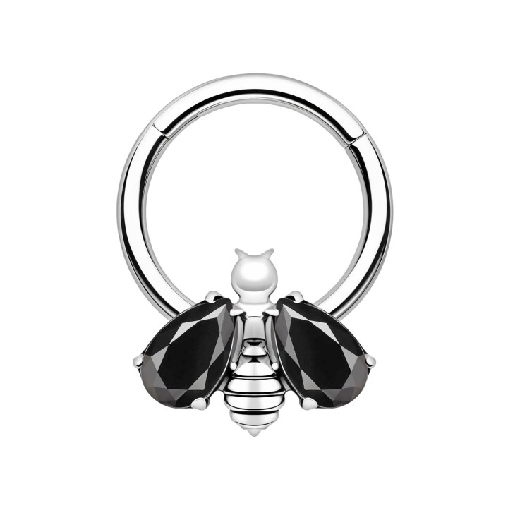 Daith Clicker Piercing Hoop Nose Jewelry Septum Earring Ring - Silver / 16G / 10 mm