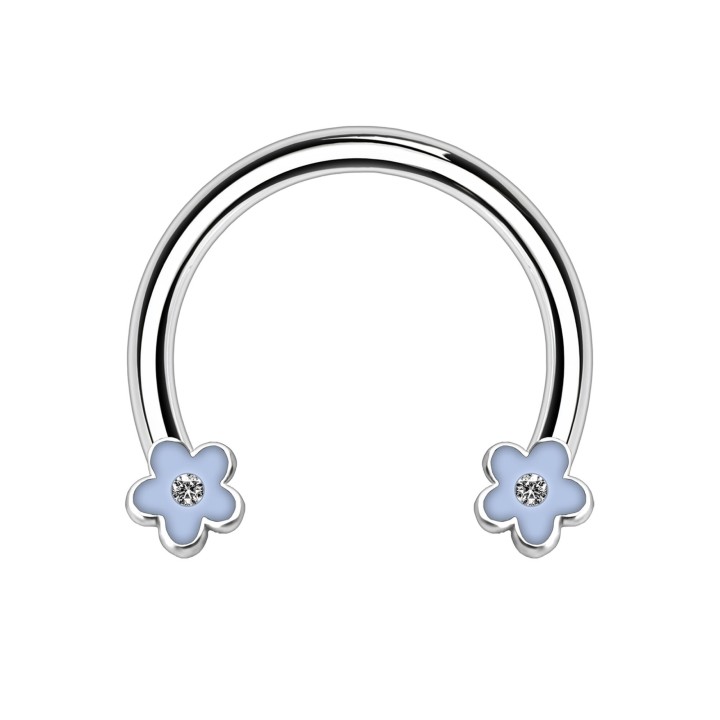 Conch Helix Hoop Tragus Piercing Circular Barbell Earring - Silver / 16G / 10 mm