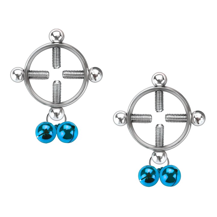 Fetish Jewelry Faux Breast Jewelry No Piercing Clips - Blue