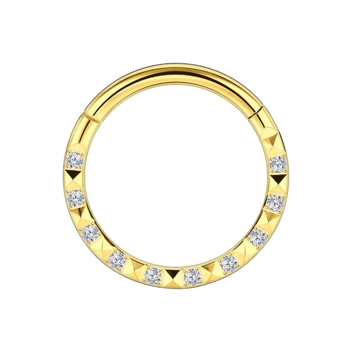 Daith Earring Piercing Jewelry Nose Clicker Septum Hoop - Gold / 16G / 08 mm