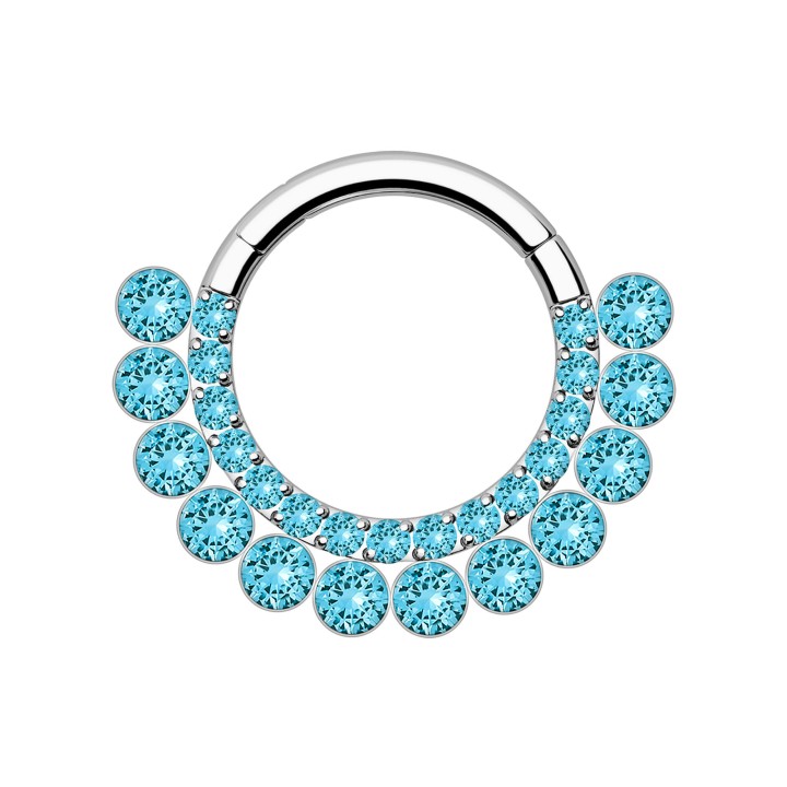 Piercing Septum Nose Daith Hoop Clicker - Silver / 16G / 10 mm