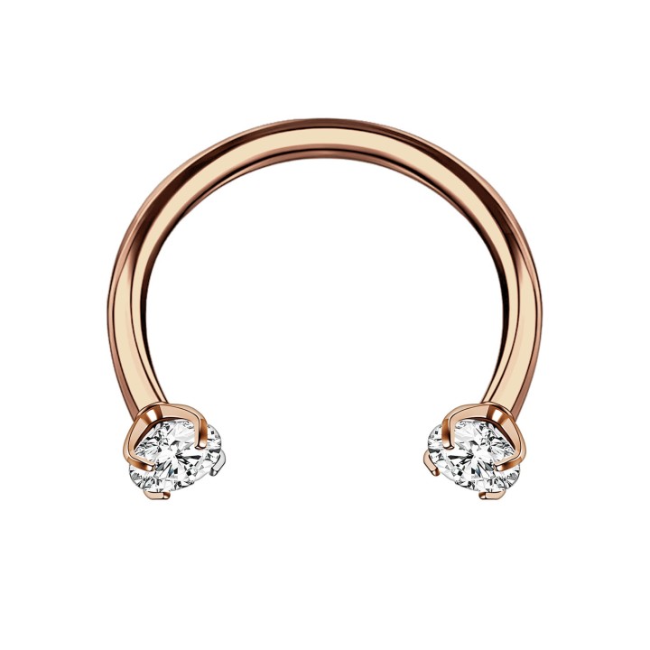 Circular Barbell Hoop Tragus Piercing Rook Earring Helix Hoop - Rose Gold / 16G / 08 mm