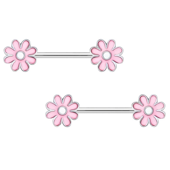 Nipple Ring Fetish Jewelry Breast Piercing Straight Barbell - Silver