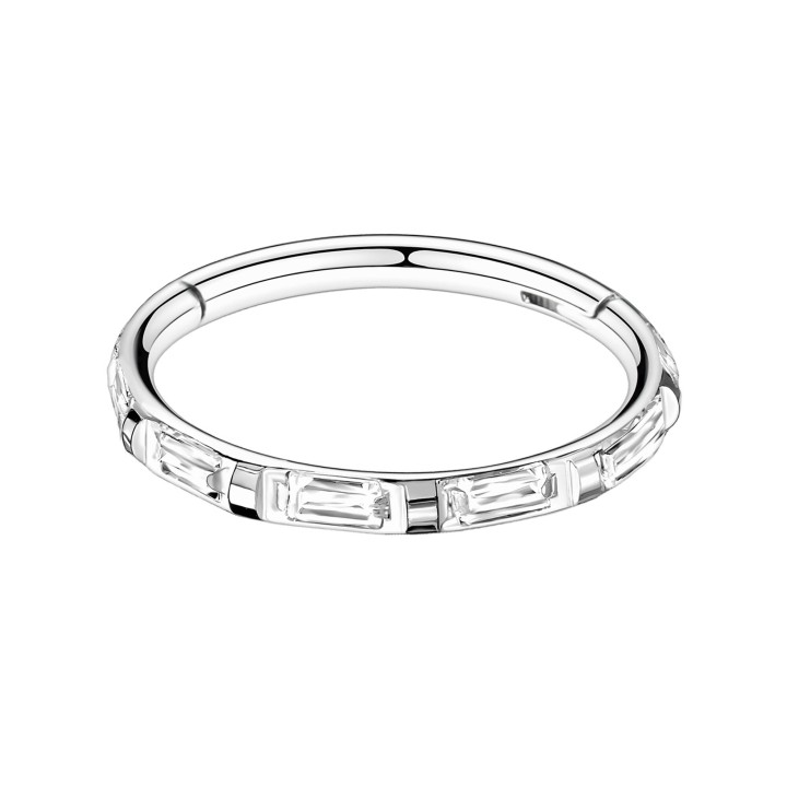 Helix Piercing Ring Conch Huggie Ear Hoop Nostril Clicker - Silver / 16G / 10 mm