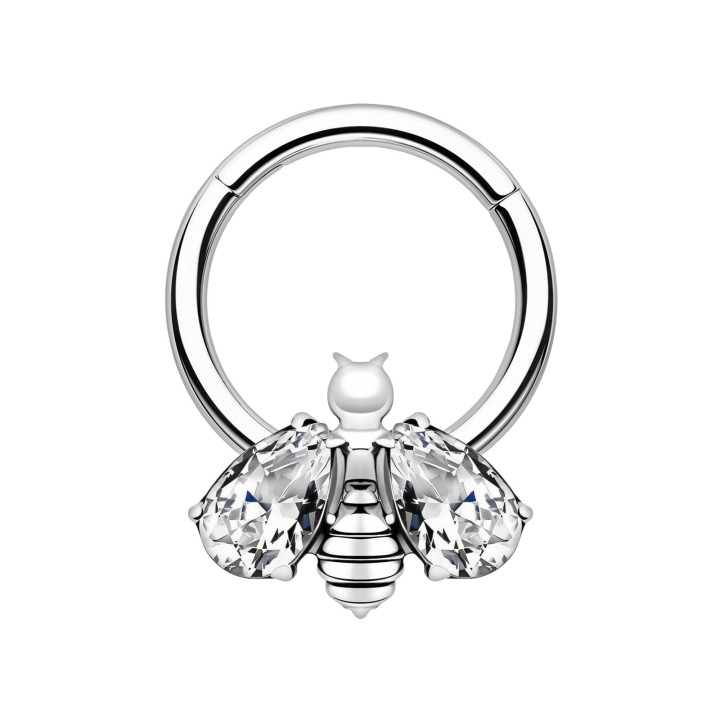 Daith Earring Septum Nose Piercing Jewelry Hoop - Silver / 16G / 10 mm