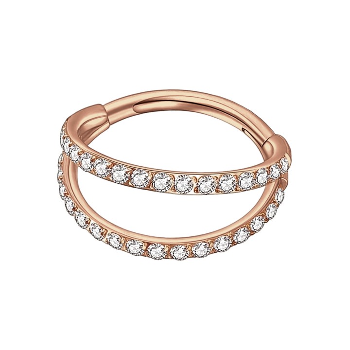 Nostril Huggie Piercing Hoop Conch Rook Nose - Rose Gold / 16G / 08 mm