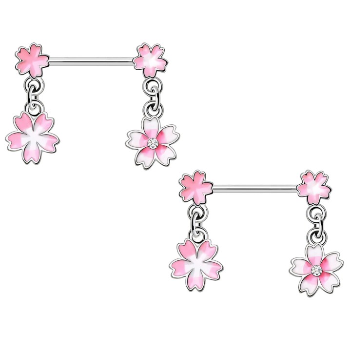 Piercing Bar Nipple Decor Ring Fetish Breast Piercing - Silver