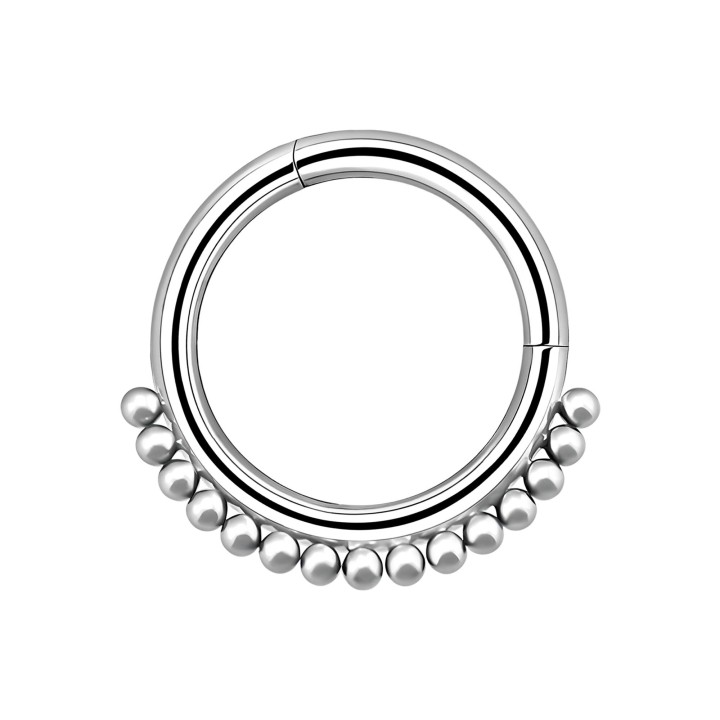 Septum Hoop Daith Piercing Nose Clicker Jewelry Ring - Silver / 16G / 10 mm