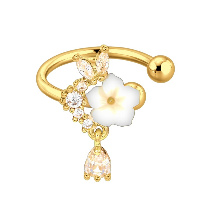 Conch Ear Wrap Faux Piercing Jacket Wrap Around Jewelry No Piercing Clip - Gold