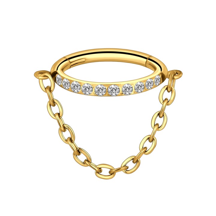 Ear Piercing Nostril Huggie Tragus Earring Earlobe Hoop Cartilage Clicker - Gold / 16G / 08 mm