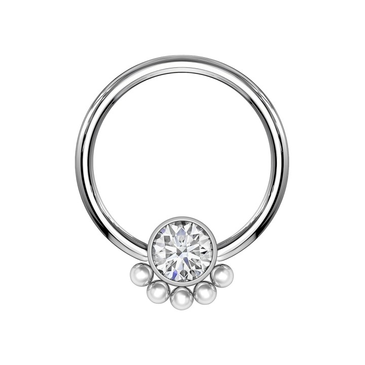 Piercing Ring Daith Hoop Septum Nose Clicker Earring - Silver / 16G / 10 mm